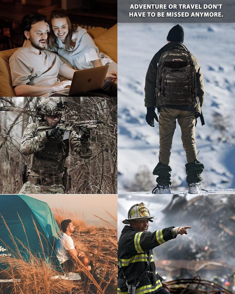 35L Tactical Outdoor Backpack with Molle System & Laptop Compartment - Durable, Water-Resistant, Ideal for Hiking, Camping, and Travel