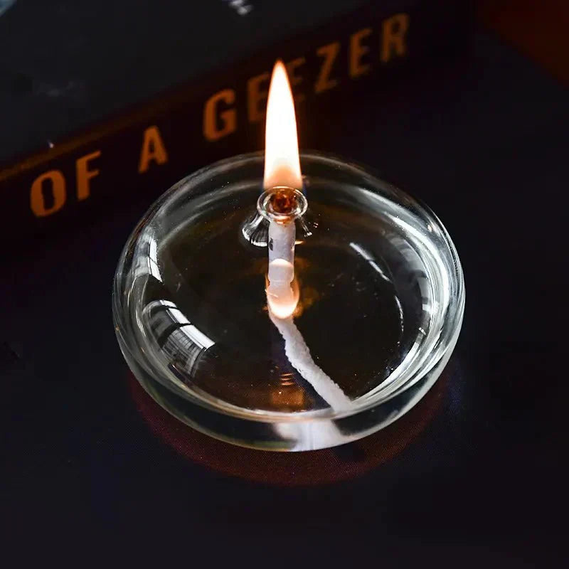 Here’s an enhanced and optimized product title for Google Shopping:

"Elegant Glas-Öllampe – Handgefertigte Glasöl-Lampe für stimmungsvolle Beleuchtung | Ideal für Innen- und Außenbereich"

This title includes keywords that potential customers might searc