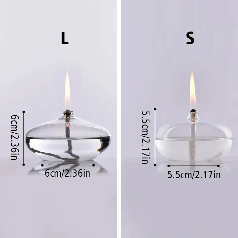 Here’s an enhanced and optimized product title for Google Shopping:

"Elegant Glas-Öllampe – Handgefertigte Glasöl-Lampe für stimmungsvolle Beleuchtung | Ideal für Innen- und Außenbereich"

This title includes keywords that potential customers might searc