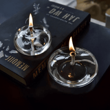Here’s an enhanced and optimized product title for Google Shopping:

"Elegant Glas-Öllampe – Handgefertigte Glasöl-Lampe für stimmungsvolle Beleuchtung | Ideal für Innen- und Außenbereich"

This title includes keywords that potential customers might searc