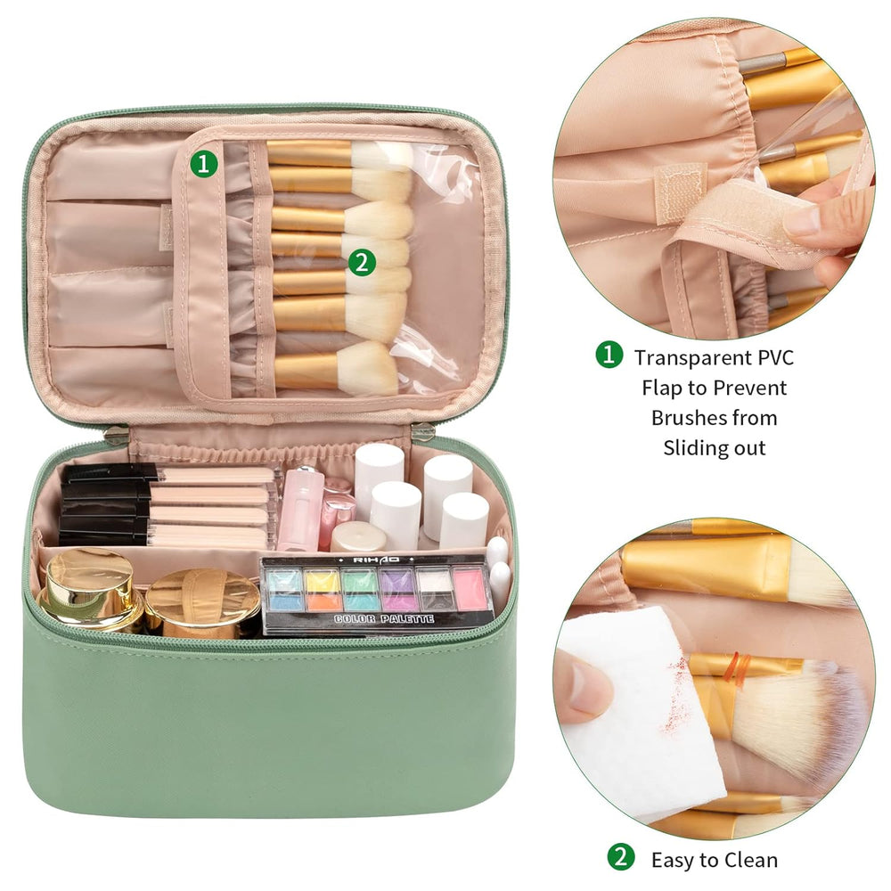 Compact Travel Makeup Organizer with Adjustable Dividers - Perfect for On-the-Go Beauty Essentials