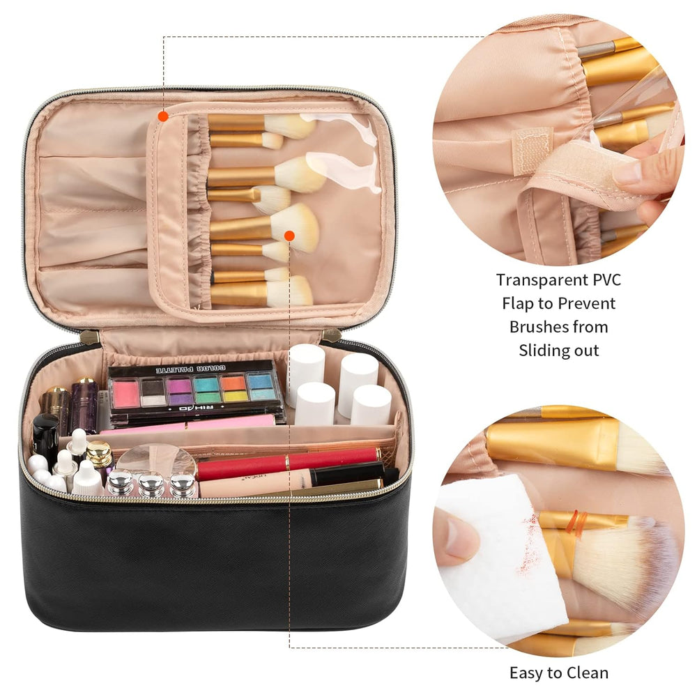 Compact Travel Makeup Organizer with Adjustable Dividers - Perfect for On-the-Go Beauty Essentials