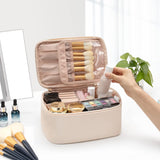 Compact Travel Makeup Organizer with Adjustable Dividers - Perfect for On-the-Go Beauty Essentials