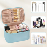 Compact Travel Makeup Organizer with Adjustable Dividers - Perfect for On-the-Go Beauty Essentials