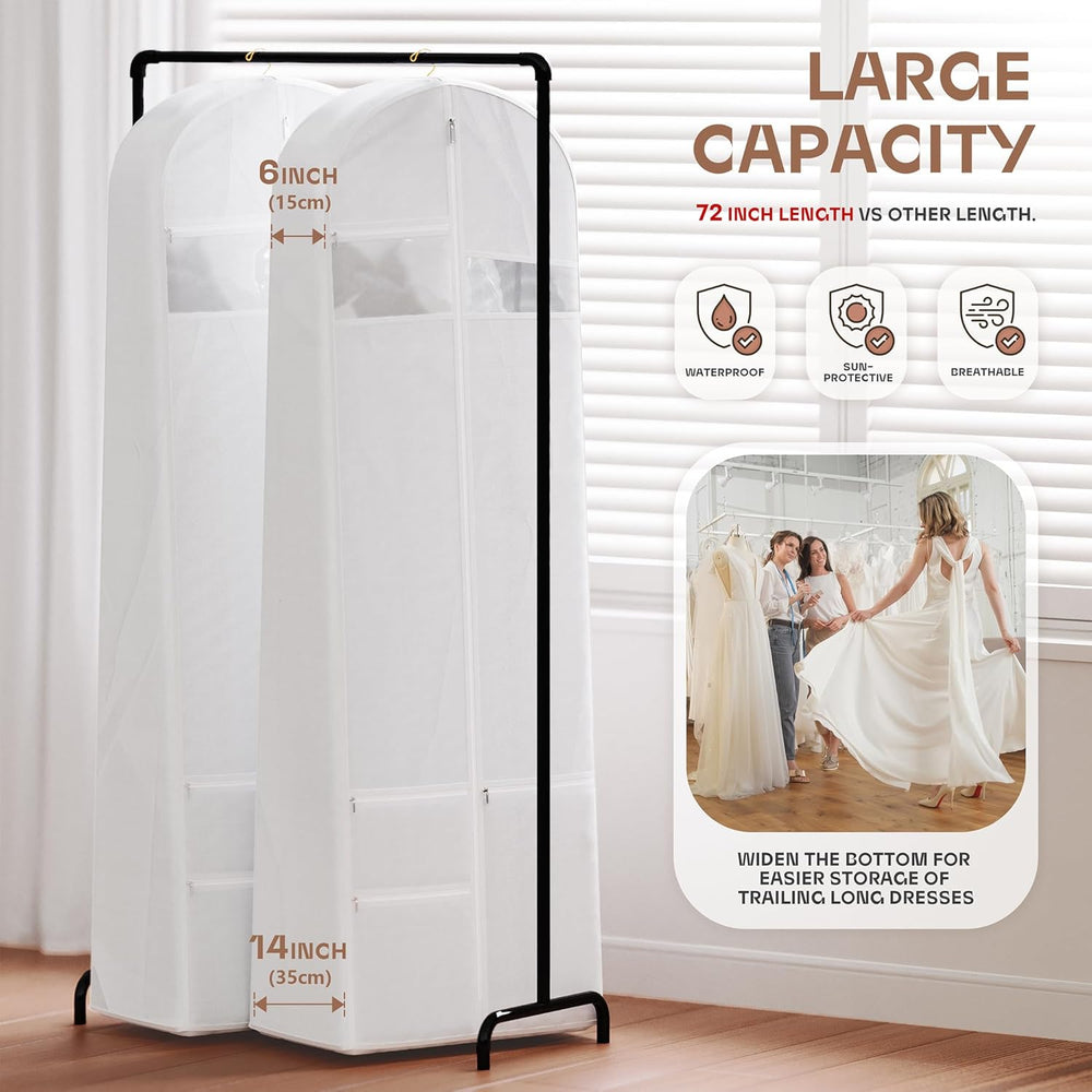 Premium Heavy-Duty Travel Garment Bag with Clear Window & Multiple Accessory Pockets - Ideal for Business & Leisure Trips