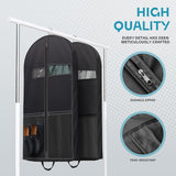 Premium Heavy-Duty Travel Garment Bag with Clear Window & Multiple Accessory Pockets - Ideal for Business & Leisure Trips