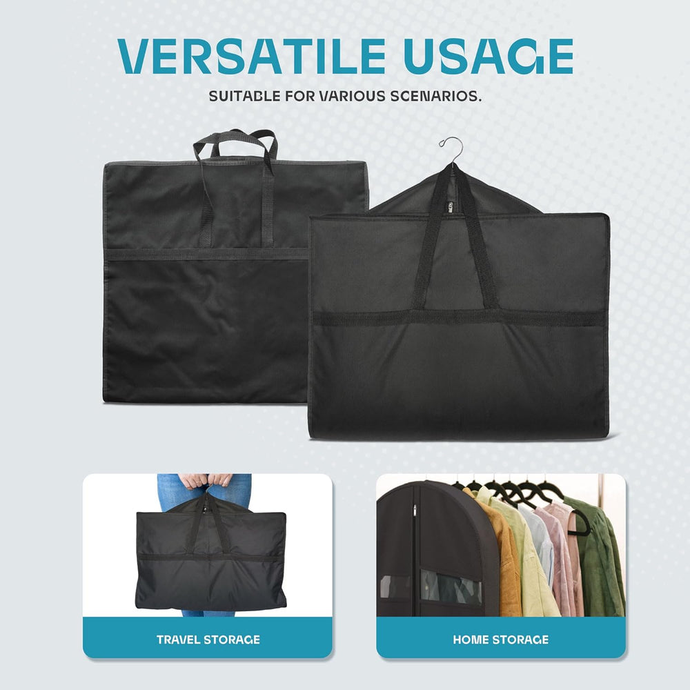 Premium Heavy-Duty Travel Garment Bag with Clear Window & Multiple Accessory Pockets - Ideal for Business & Leisure Trips