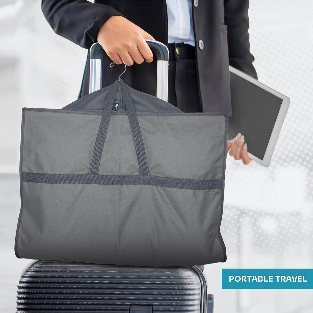 Premium Heavy-Duty Travel Garment Bag with Clear Window & Multiple Accessory Pockets - Ideal for Business & Leisure Trips