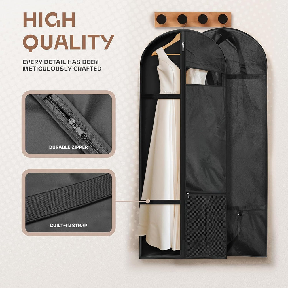Premium Heavy-Duty Travel Garment Bag with Clear Window & Multiple Accessory Pockets - Ideal for Business & Leisure Trips
