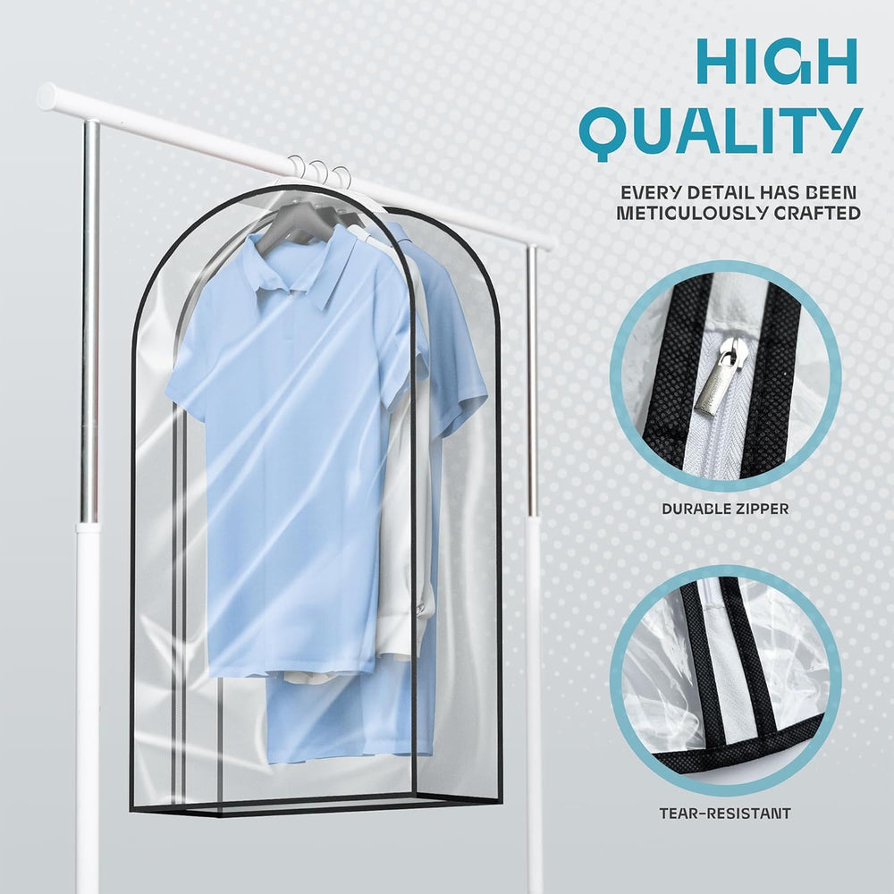 Premium Heavy-Duty Travel Garment Bag with Clear Window & Multiple Accessory Pockets - Ideal for Business & Leisure Trips