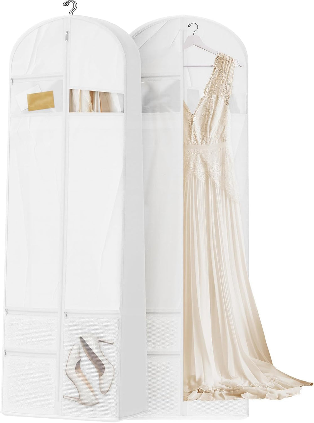 Premium Heavy-Duty Travel Garment Bag with Clear Window & Multiple Accessory Pockets - Ideal for Business & Leisure Trips