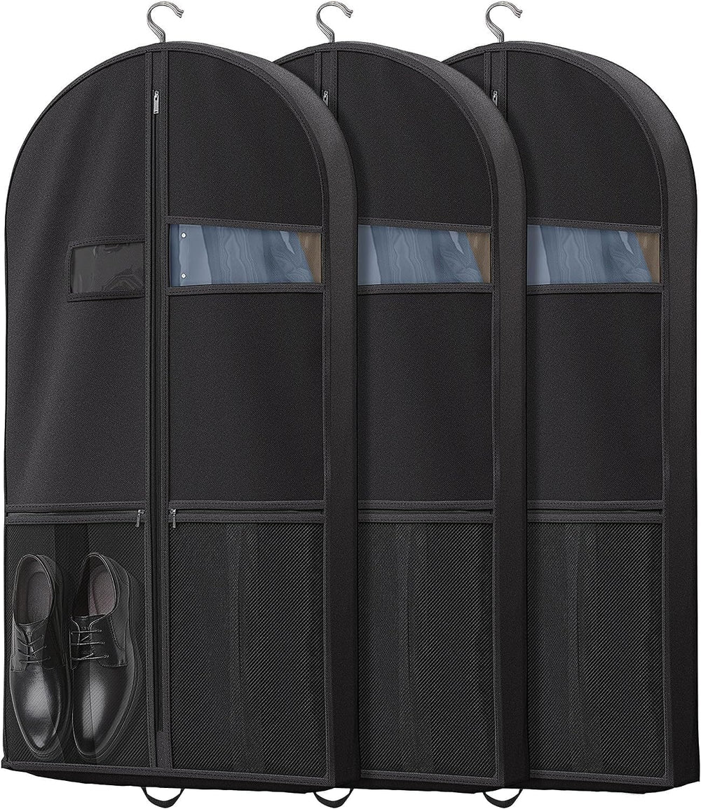 Premium Heavy-Duty Travel Garment Bag with Clear Window & Multiple Accessory Pockets - Ideal for Business & Leisure Trips