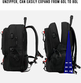 60L Waterproof Travel Laptop Backpack with USB Charging Port & Dedicated Shoe Compartment - Ideal for Hiking, Camping, and Daily Use