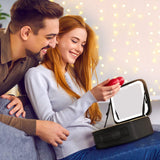 Travel Makeup Organizer with LED Mirror - Compact Cosmetic Case for On-the-Go Beauty