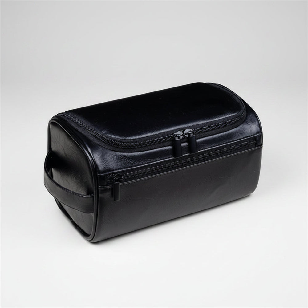 Travel Toiletry Bag – Leather Cosmetic Organizer, Hanging Hook & 4 Colors