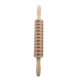 Christmas Embossing Rolling Pin – Engraved Pattern Roller for Cookies