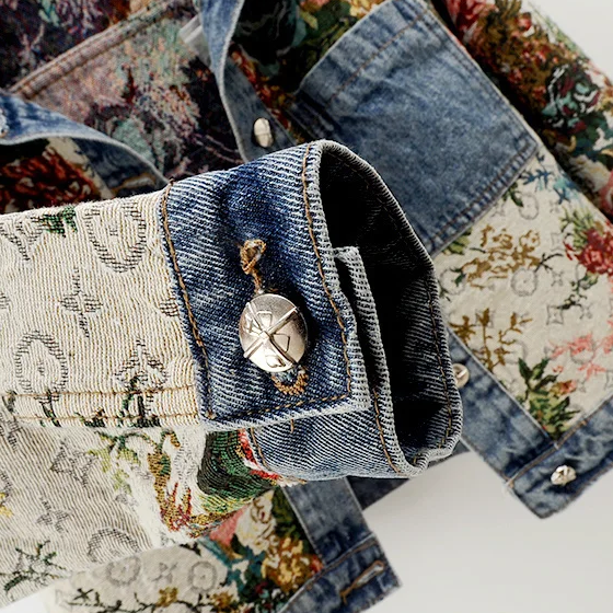 Trendy Flower Denim Jacket for Women - Amaline