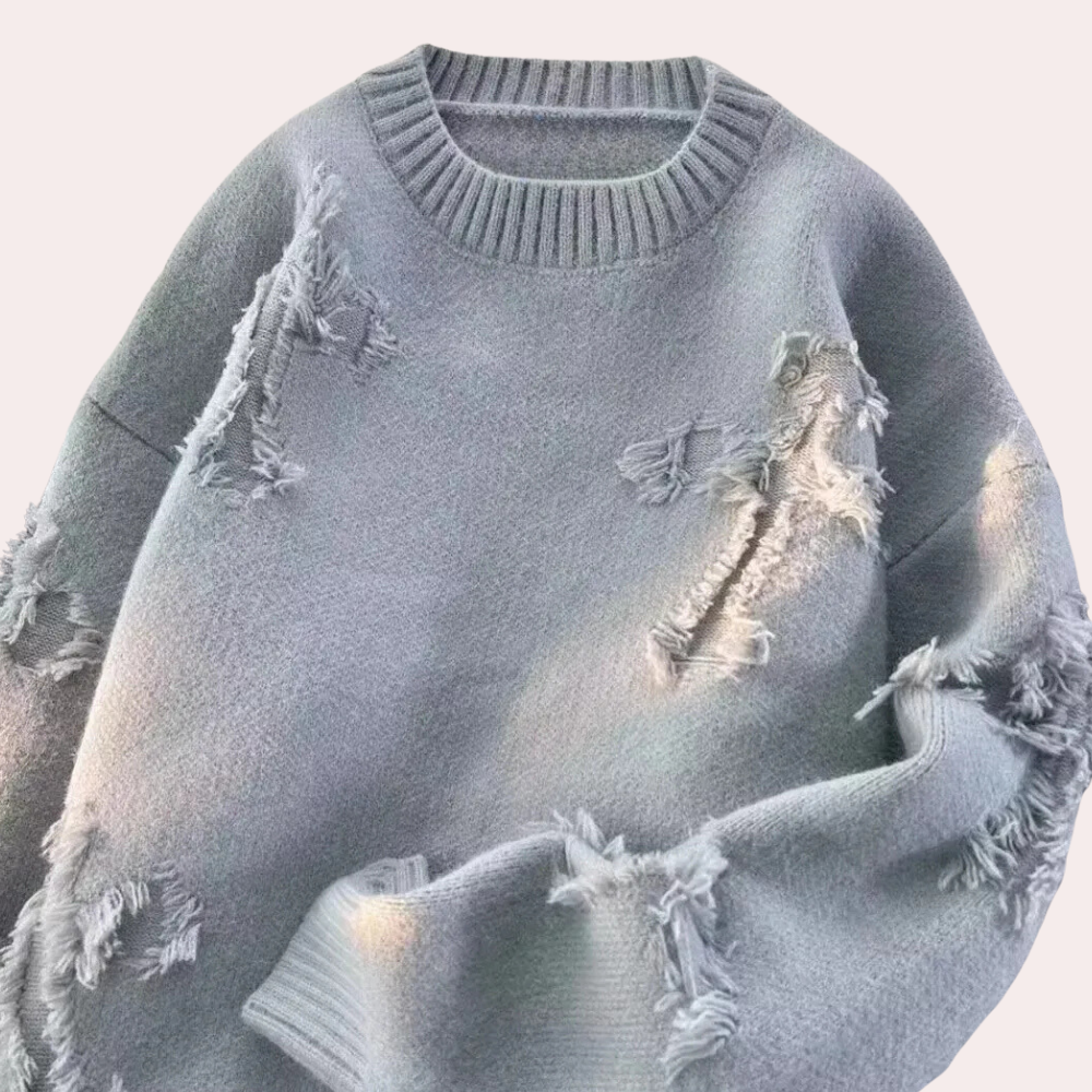 Trendy Grey Sweater with Unique Design for Men - Dario