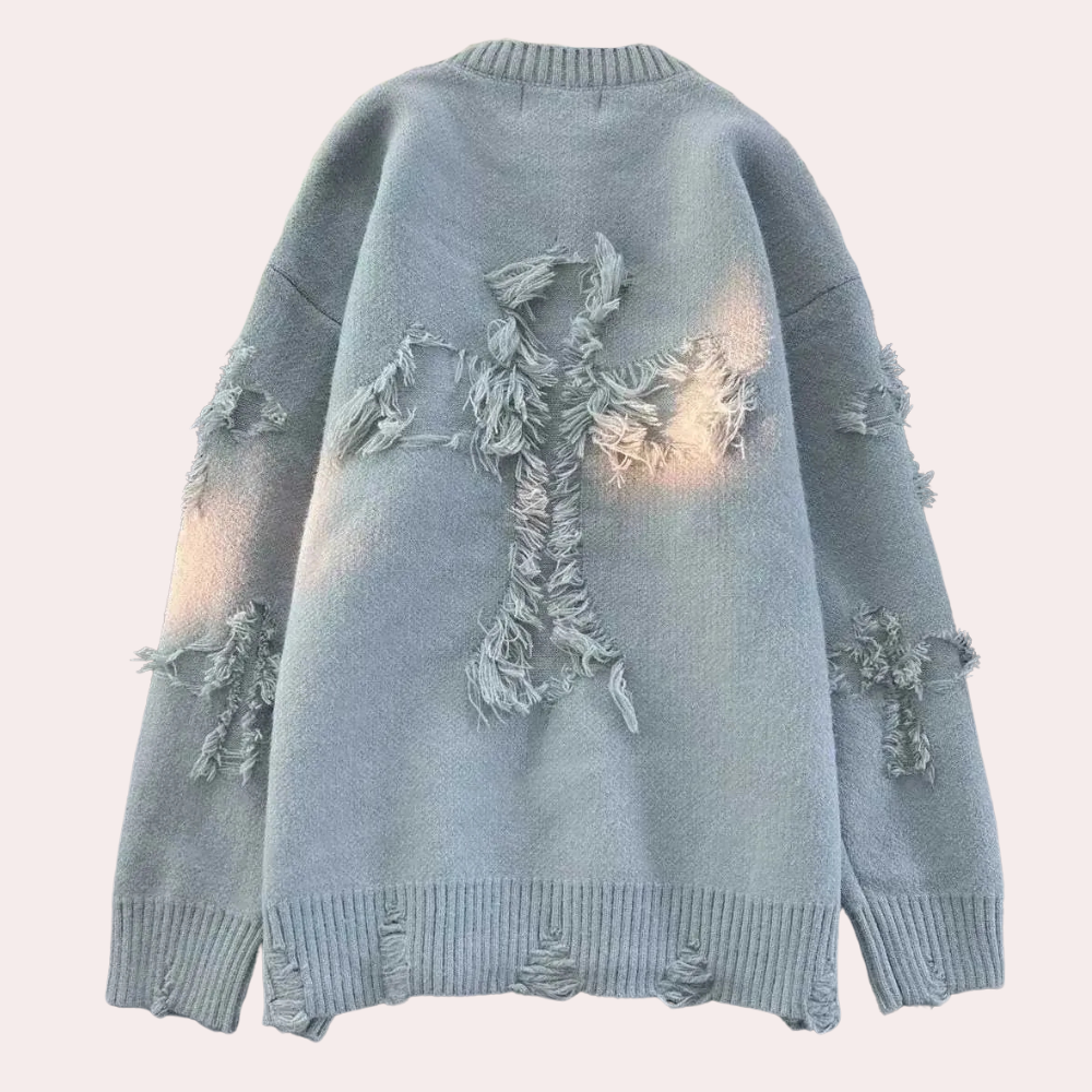 Trendy Grey Sweater with Unique Design for Men - Dario