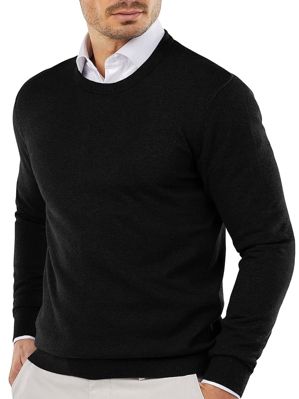 Trendy Knitted Sweater with Round Neck - Dante