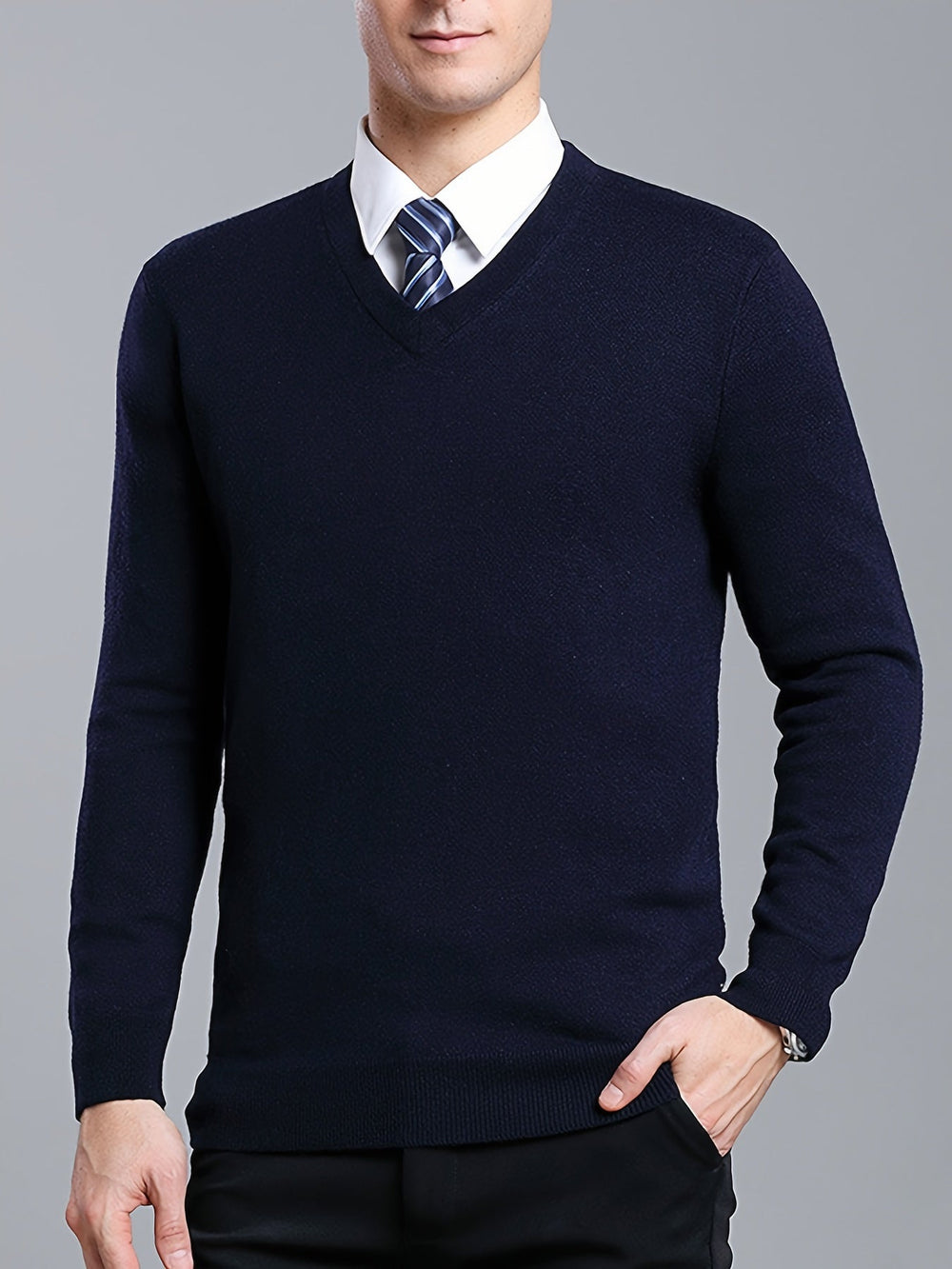 Trendy Knitted Sweater with Round Neck - Dante