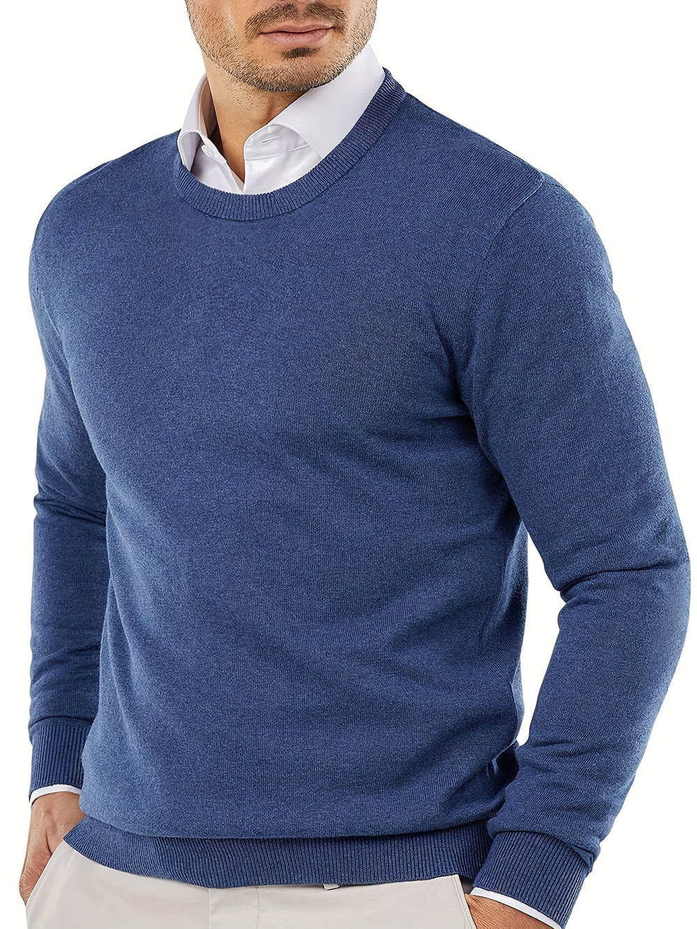 Trendy Knitted Sweater with Round Neck - Dante