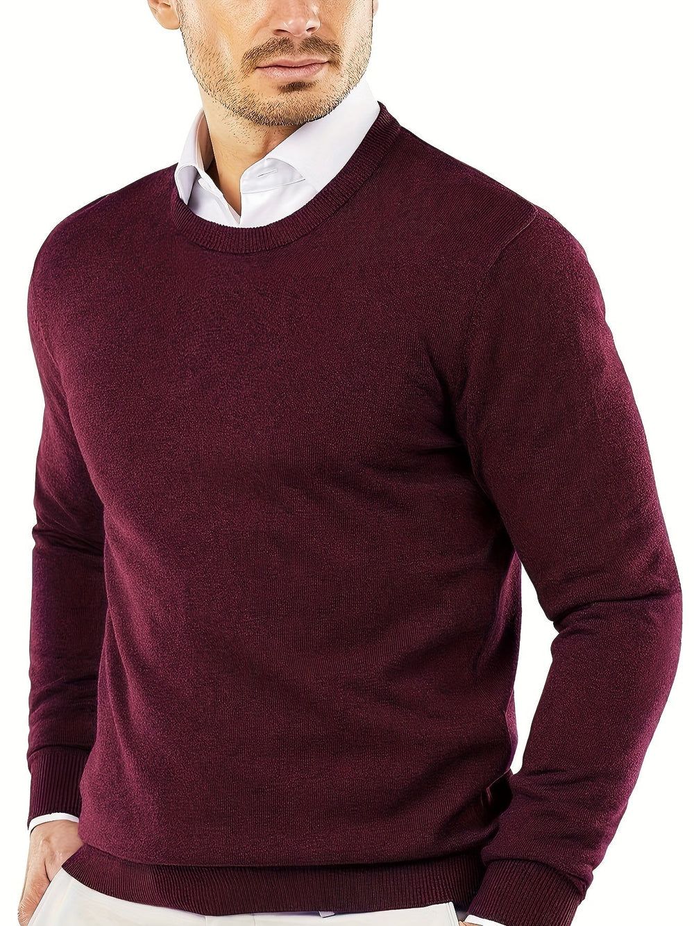 Trendy Knitted Sweater with Round Neck - Dante