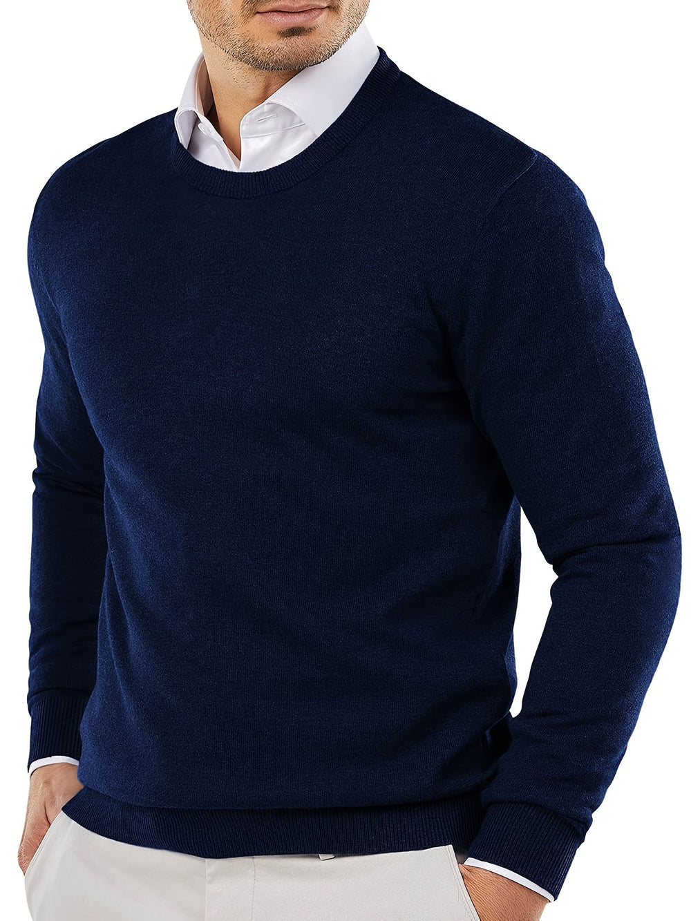 Trendy Knitted Sweater with Round Neck - Dante