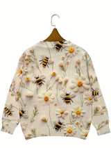 Trendy Ladies Sweater with Bee Pattern - Sophie