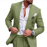 Trendy Linen 2-Piece Beach Suit for Men - Caden