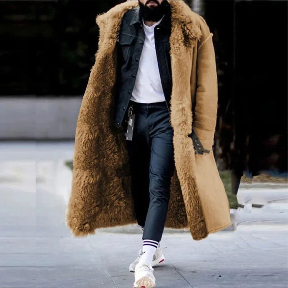 Trendy Long Warm Winter Coat for Men - Matteo