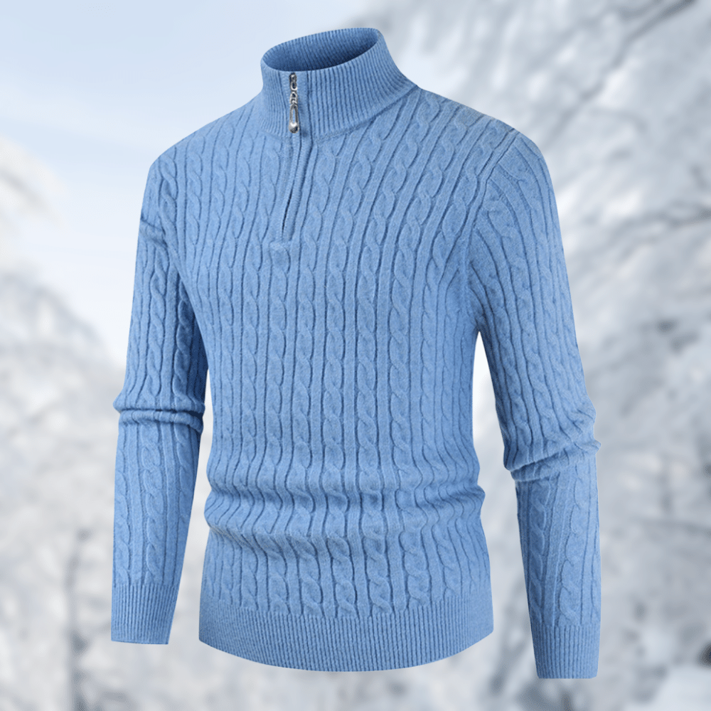 Trendy Men's Sweater with Stand-up Collar - Ruben