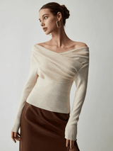 Trendy Off-Shoulder Sweater - Maria