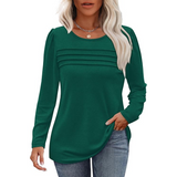 Sarah Trendy Pleated Long Sleeve Tunic Top for Women - Stylish & Comfortable Fashion Blouse