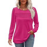 Sarah Trendy Pleated Long Sleeve Tunic Top for Women - Stylish & Comfortable Fashion Blouse