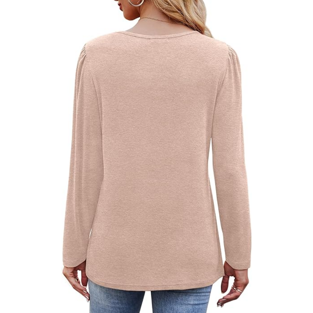 Sarah Trendy Pleated Long Sleeve Tunic Top for Women - Stylish & Comfortable Fashion Blouse