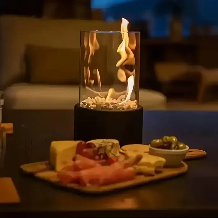 GlowLuxe Trendy Portable Table Fire Lantern - Stylish Outdoor & Indoor Decor