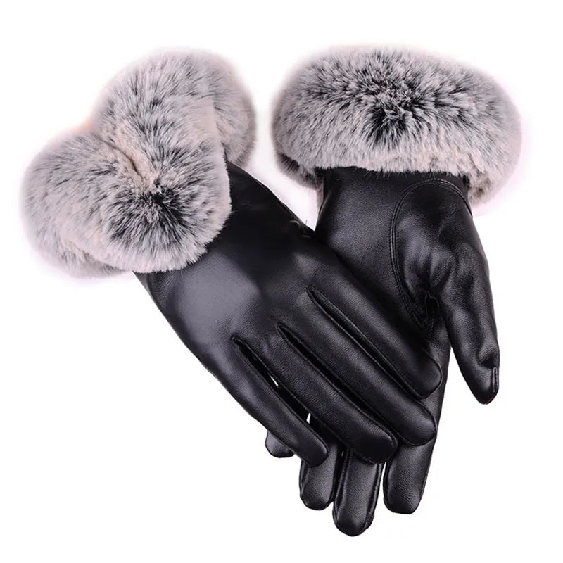 SilkGlide Trendy PU Leather Gloves for Women - Stylish & Comfortable Fashion Accessory