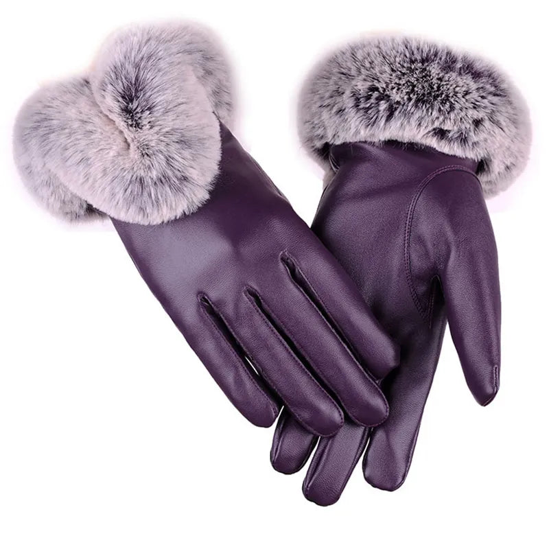 SilkGlide Trendy PU Leather Gloves for Women - Stylish & Comfortable Fashion Accessory