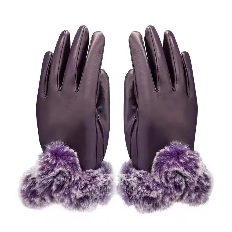 SilkGlide Trendy PU Leather Gloves for Women - Stylish & Comfortable Fashion Accessory