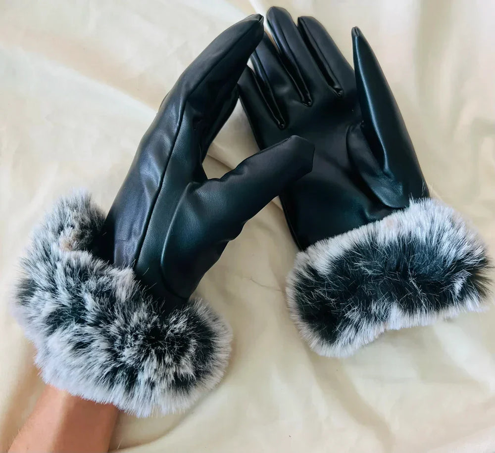 SilkGlide Trendy PU Leather Gloves for Women - Stylish & Comfortable Fashion Accessory