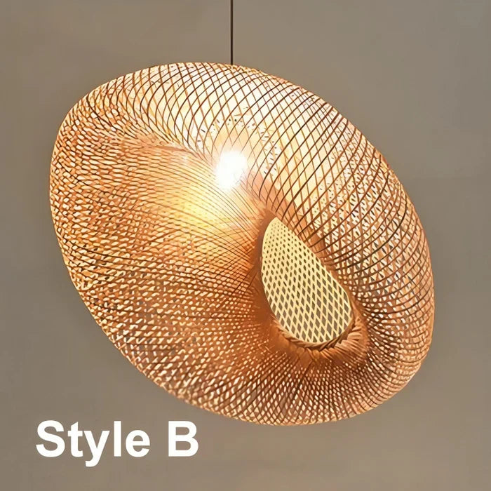 NaturGlow Trendy Rattan Pendant Light - Boho Chic Hanging Lamp for Modern Home Decor