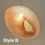 NaturGlow Trendy Rattan Pendant Light - Boho Chic Hanging Lamp for Modern Home Decor