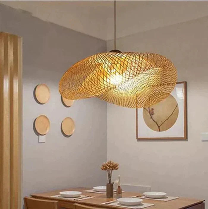 NaturGlow Trendy Rattan Pendant Light - Boho Chic Hanging Lamp for Modern Home Decor