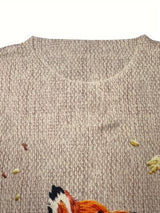 Trendy Sweater with Fox Print - Elisanne