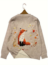 Trendy Sweater with Fox Print - Elisanne