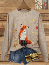 Trendy Sweater with Fox Print - Elisanne