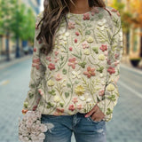 Trendy Women's Sweater with Flower Print - Ava
