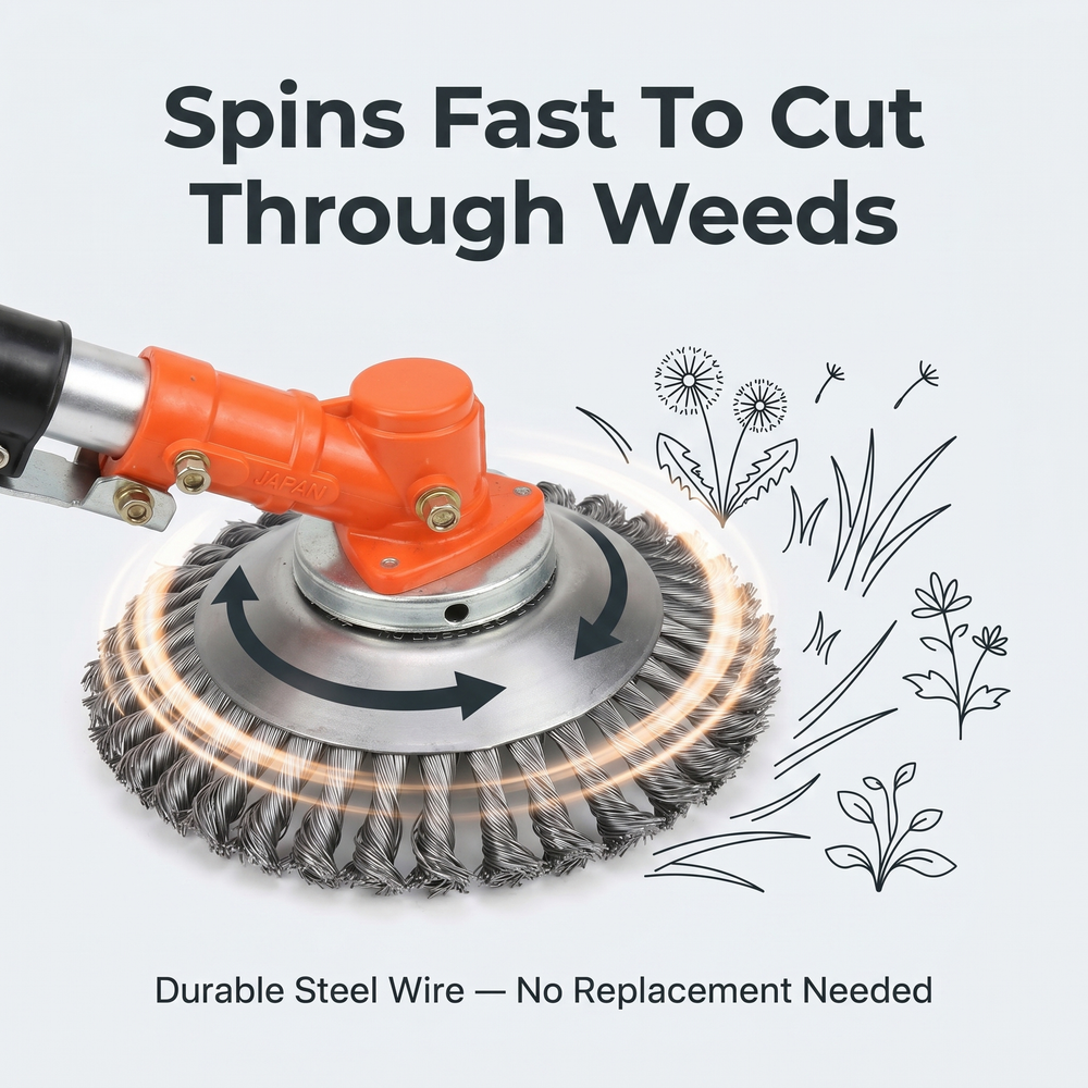 Weed Trimmer Head Attachment – Carbon Steel Construction, Heavy-Duty Design & Replacement Kit