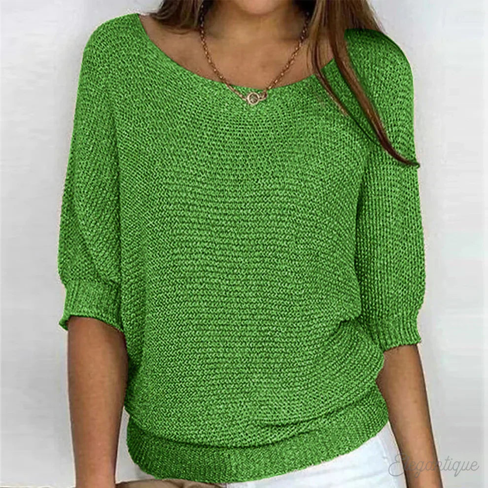 Enhanced Product Title: **Eunice™ Relaxed Knit Top - Cozy & Stylish Women's Sweater** 

This title includes relevant keywords that can help improve visibility in Google Shopping while clearly describing the product.